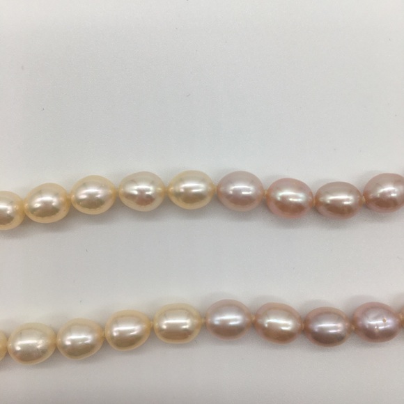 Natural Pearls fresh water multicolor necklace 14K gold clasp hand knotted - Picture 10 of 16